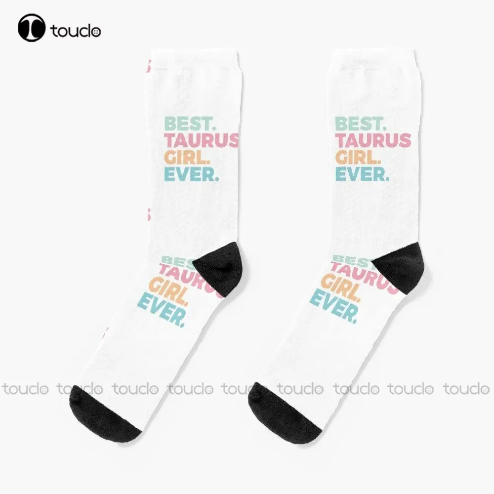 Best Taurus Girl Ever | Zodiac Sign | Astrology Socks Slipper Socks Personalized Custom Unisex Adult Teen Youth Socks Funny Art