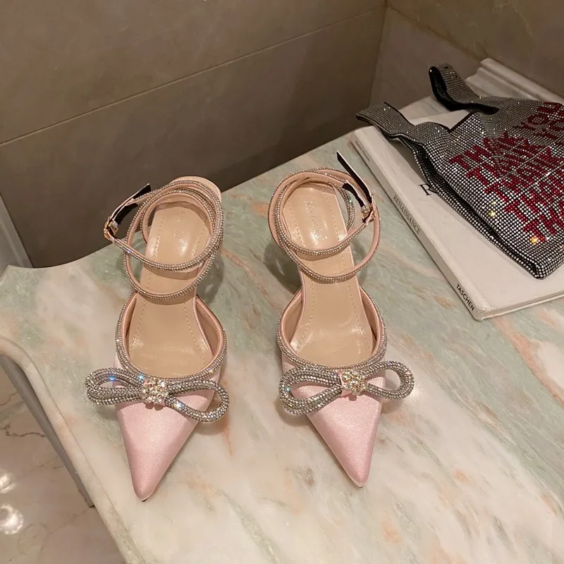 

Woman Luxury Sandal Buckle Strap Dress Shoes Lady Party Shoes Pointed Pumps Big Size Pumps