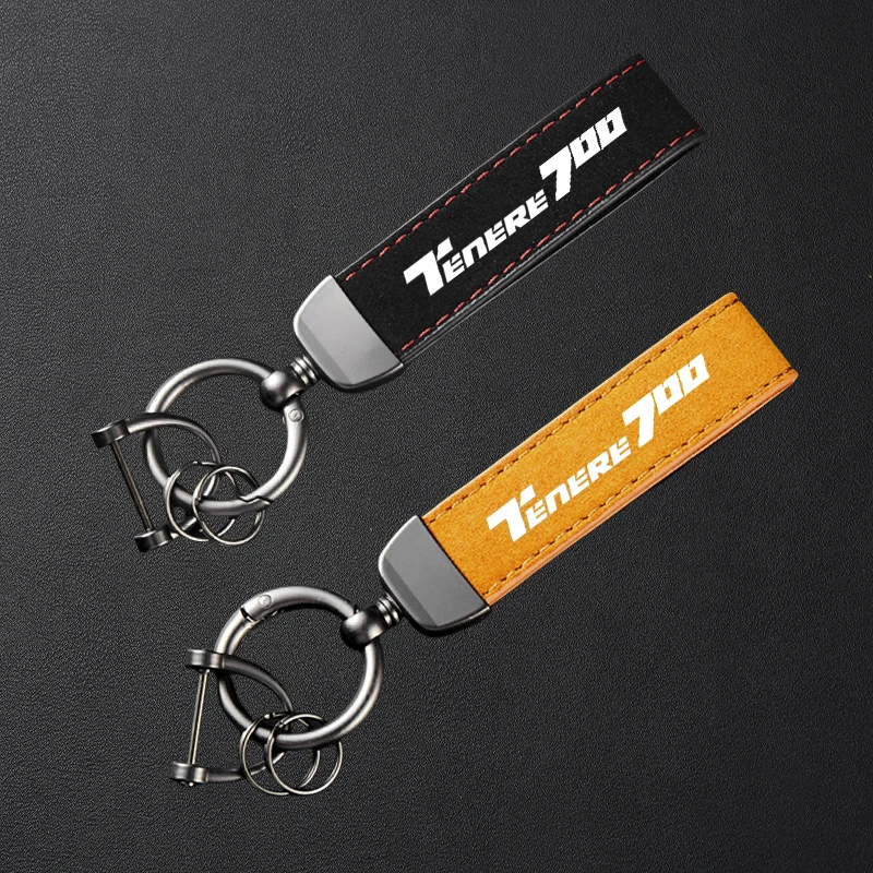 

For YAMAHA TENERE 700 Tenere700 2019-2025 Accessories High-Grade Leather Suede Keychain Motorcycle Keyring