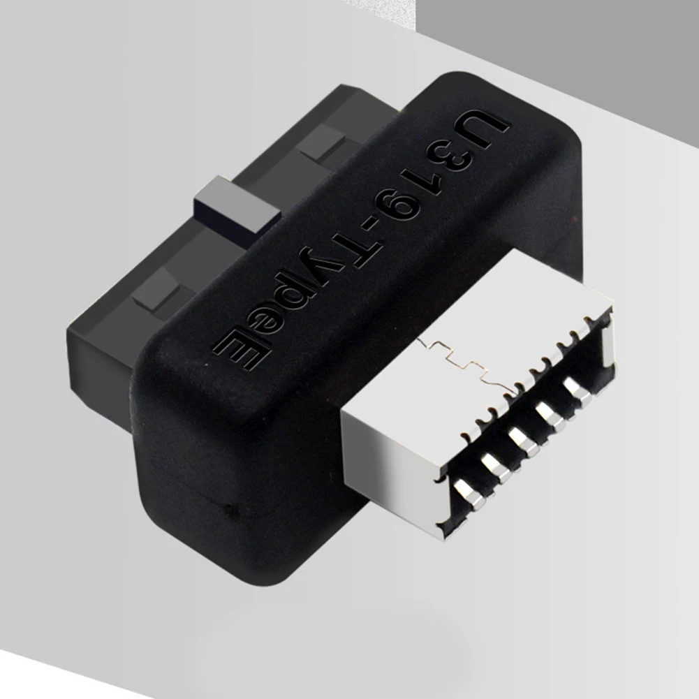 Motherboard USB Header Adapter 19Pin / 20Pin To Type-E 90 Degree Desktop Converter Internal Header To Type E Adapter Connector