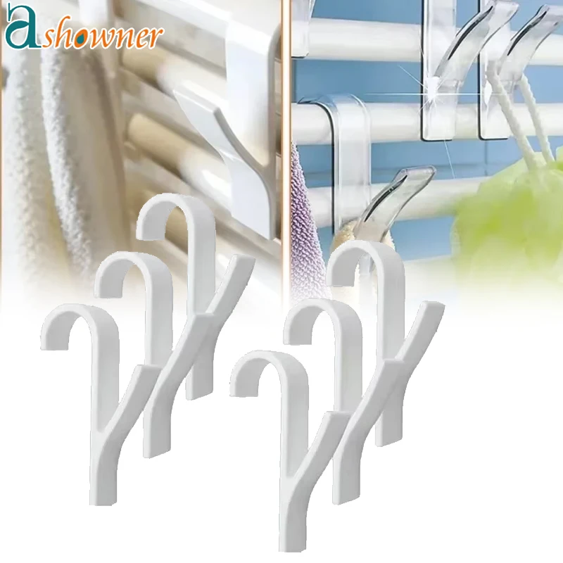 

50PCS Bathroom Hook Hangers Radiator Rails, Clothes Hangers Bath Hooks, Brackets, Foldable Scarf Hangers Towel Heating Hooks