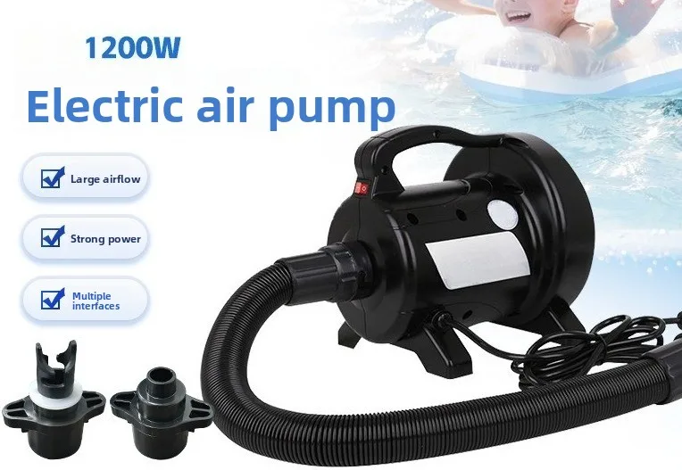 

1200w Assault Boat Rubber Boat Outdoor Electric Inflatable Pump Small Portable Rafting Boat Inflatable Pump Multi Interface