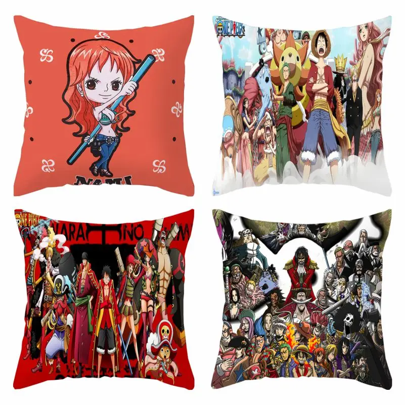 غطاء وسادة قطيفة قصير أنيمي لوفي ، غطاء وسادة ، وسادة ، أريكة ، مكتب ، ديكور منزلي ، موضة ، 45 × 45 ، 1