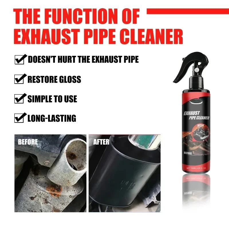 30ml Car Exhaust Pipe Cleaning KitCar Motorcycle MaintenanceMulti-Purpose Metal Pipe Dusting Spray Rust RemoverCar Accessories