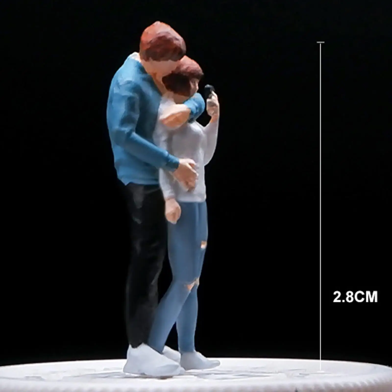 Diorama Figura Realista Micro Paisagem, Adereços Fotográficos, Decoração de Casa de Bonecas, Casais Adultos e Crianças, 2.8cm Altura, 1/64