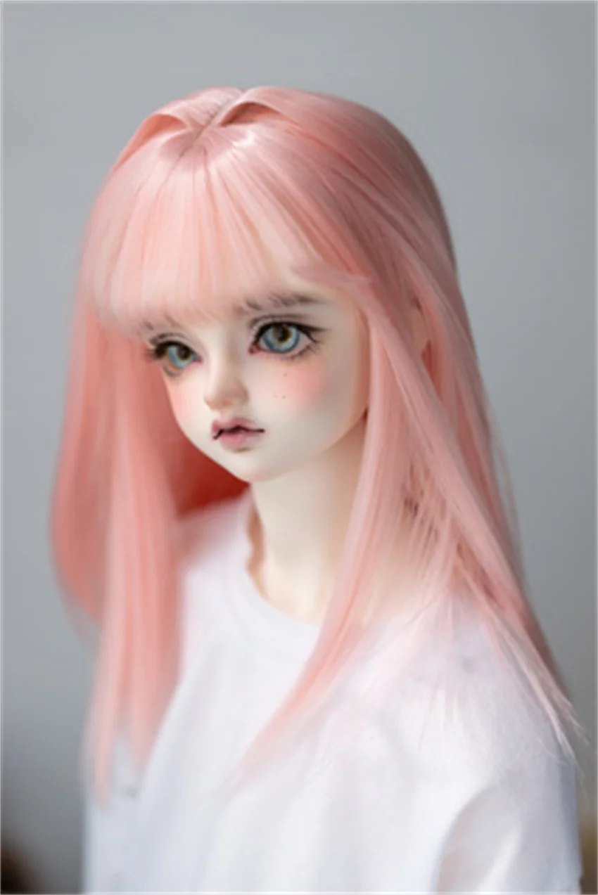 

1/3 MDD Розовый Средней Длинный Прямые Волосы Парик Куклы BJD Молодежная Красота Девушки Женский Высокотемпературный Шелк Коричневый Кукольные Аксессуары XC