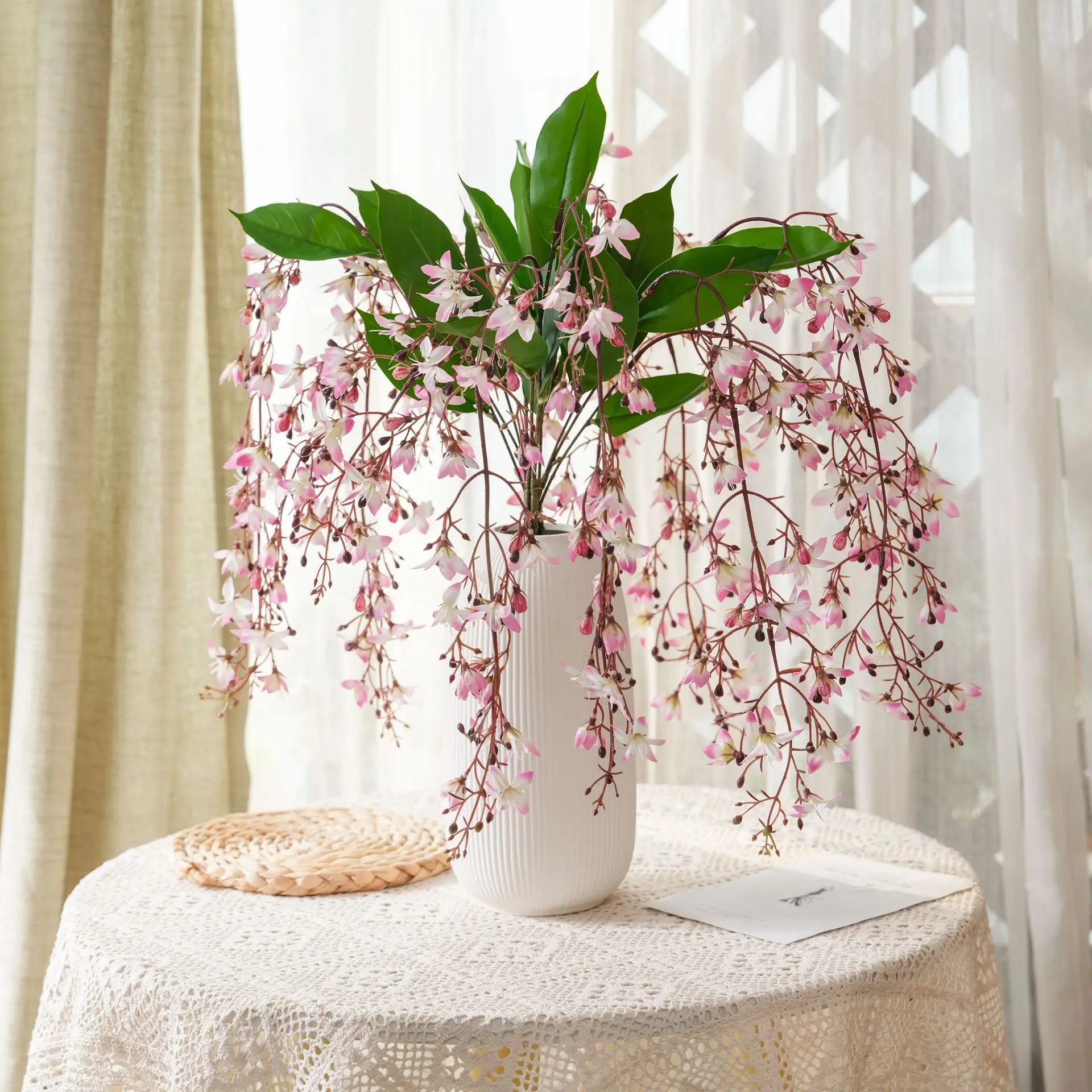 

5Pc Artificial 3forks Jasmine Silk Flowers Home Decoration Accessories Fake Flowers Party Wedding Table Decor Floral Arrangement