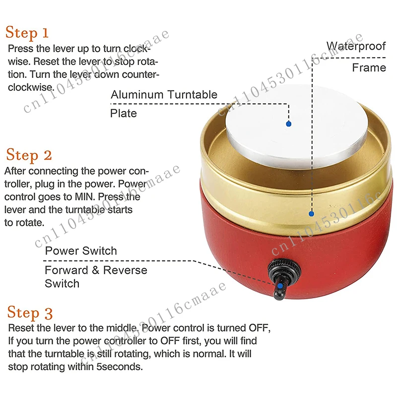 

Mini Pottery Machine Adjustable Speed Electric Clay Wheel Children Beginner DIY Miniature Ceramics