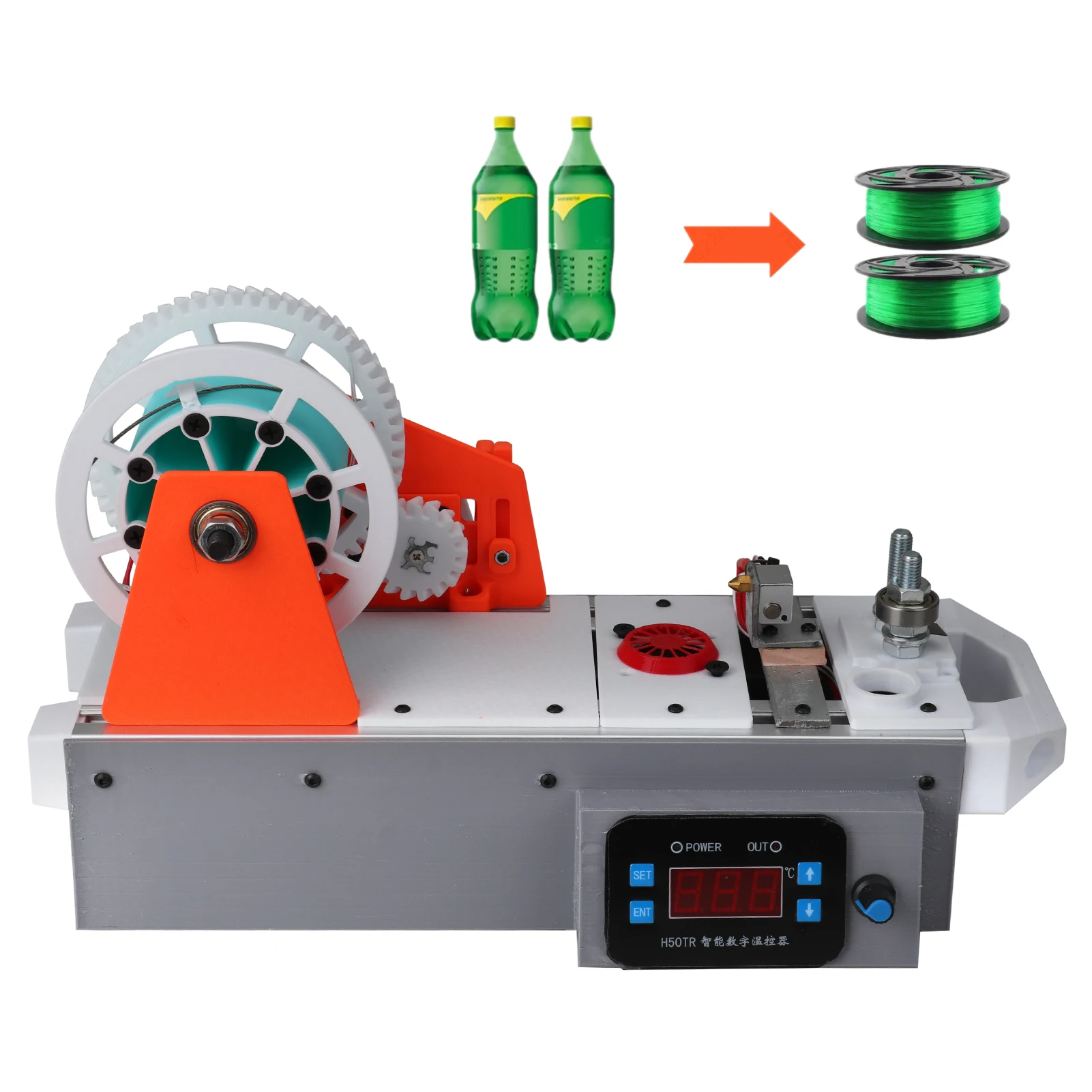 PET Bottle Filament Extruder Desktop 3D Printer Plastic Recycling Machine 1.8mm Silk Maker for DIY 3D Printing Projects