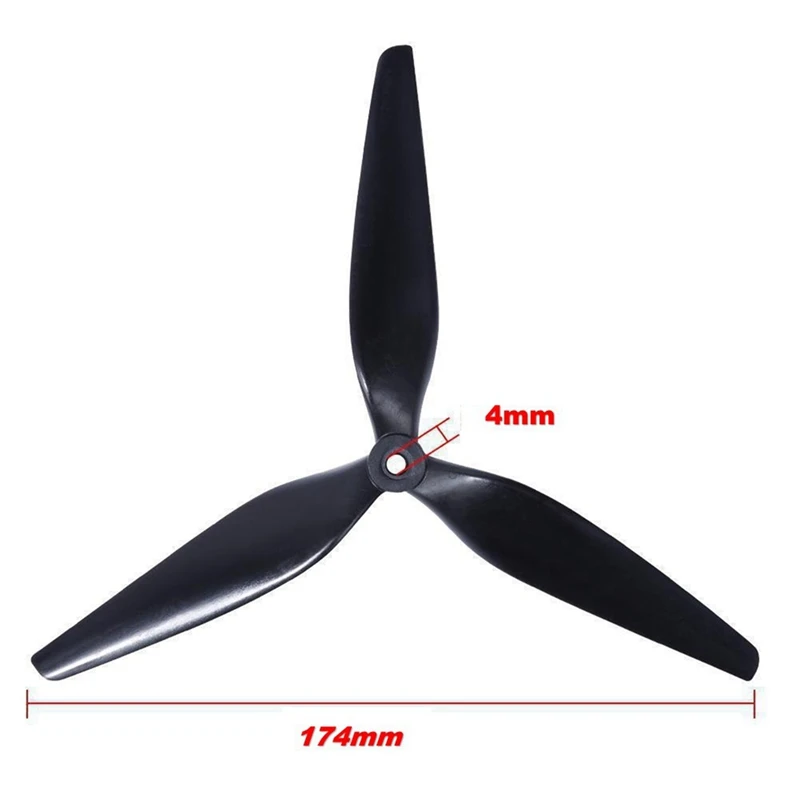 مروحة سوداء لطائرة بدون طيار FPV ، 3 شفرات ، CCW و CW ، مجداف X8 ، 9 بوصة ، 9X4X3 ، 1 زوج
