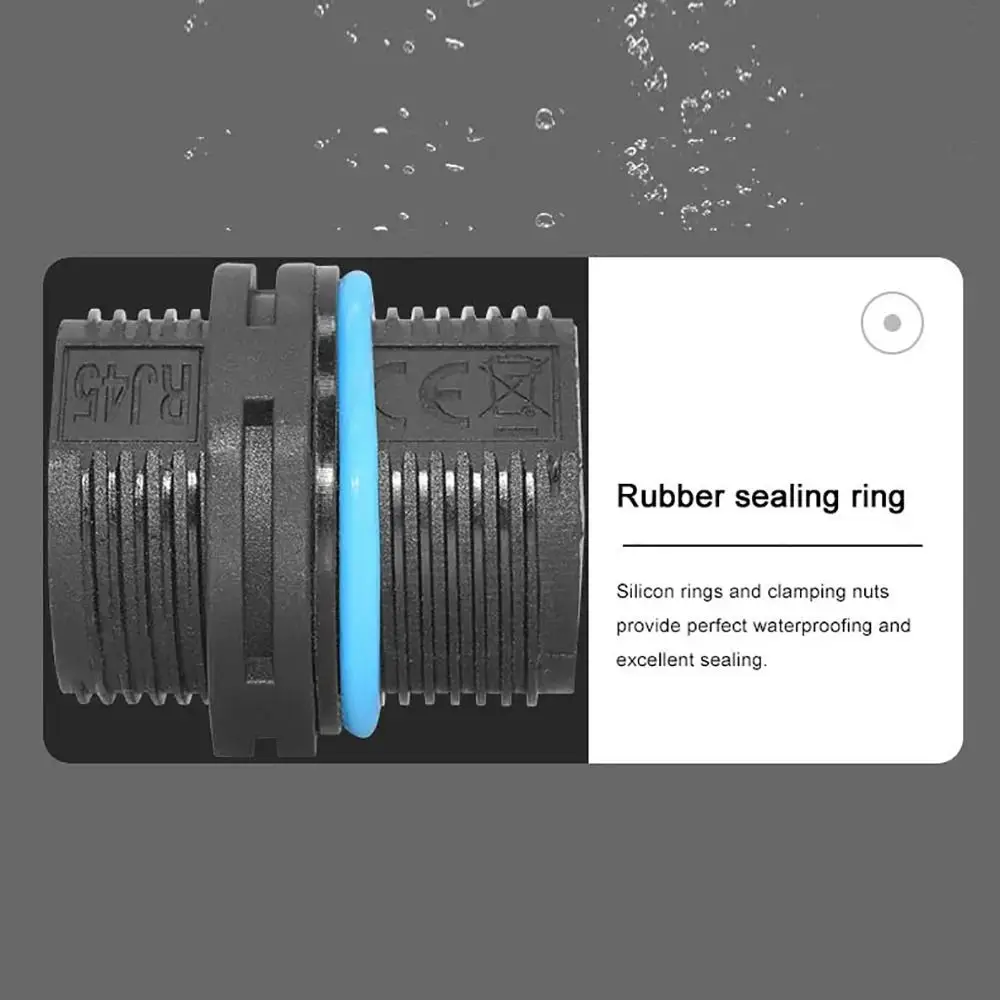 IP68 مقاوم للماء RJ45 موصل الشبكة محمية دائرية Cat6A RJ45 موصل الشبكة مقاوم للماء المشتركة الصناعية