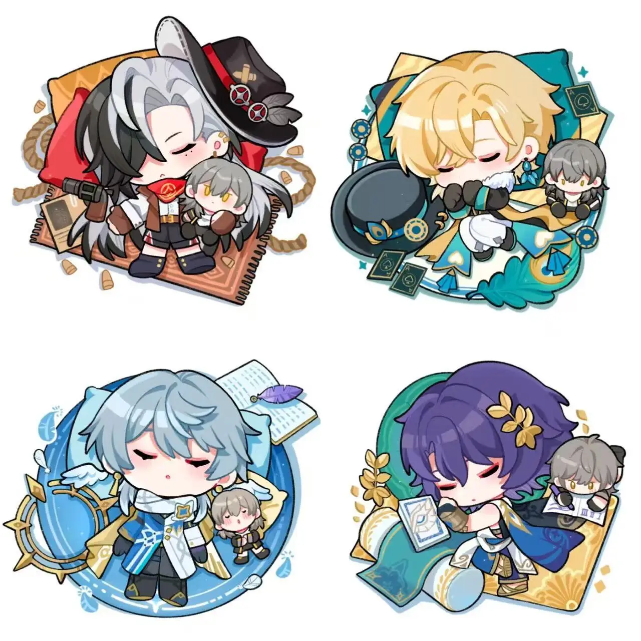 4PCS Honkai: Star Rail  Anime Brooches Boothill Aventurine Badge Jacket Jeans Lapel Pin Gift Accessorie Cute Badge Brooch