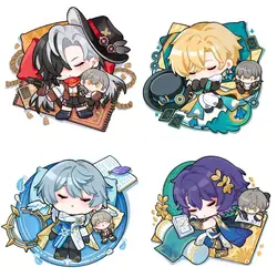 4PCS Honkai: Star Rail Anime Brooches Boothill Aventurine Badge Jacket Jeans Lapel Pin Gift Accessorie Cute Badge Brooch