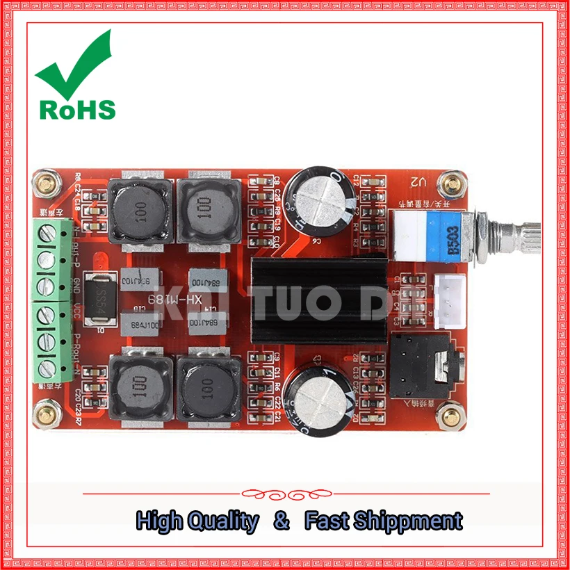 XH-M189 2 * 50W Placa Amplificadora Digital de Alta Gama DC 24V TPA3116D2 Módulo Estéreo de Dos Canales DC24V 2*50W