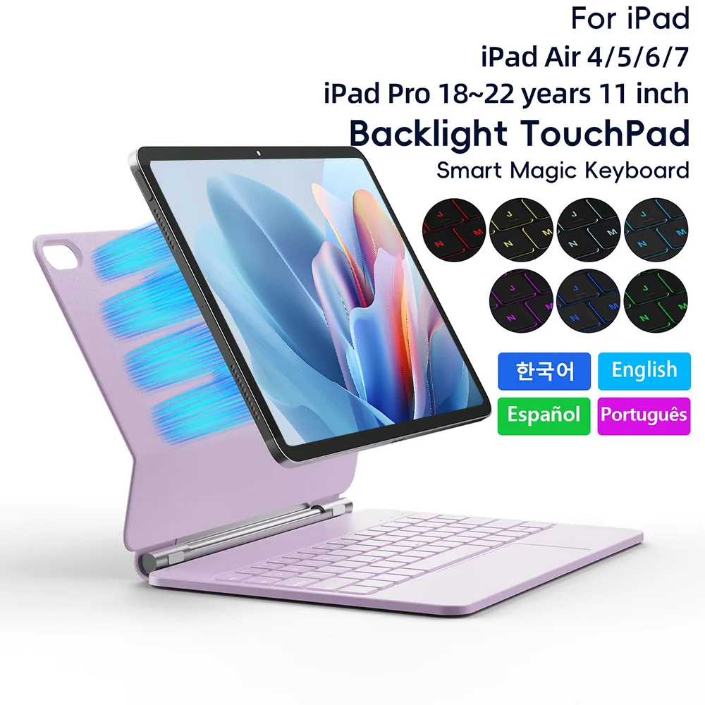 Magic Keyboard for iPad Air 4 Air 5 Air 6 Air 7 11 inch case for iPad Pro 11 inch 2018-2022 Generation Cover Smart Cover