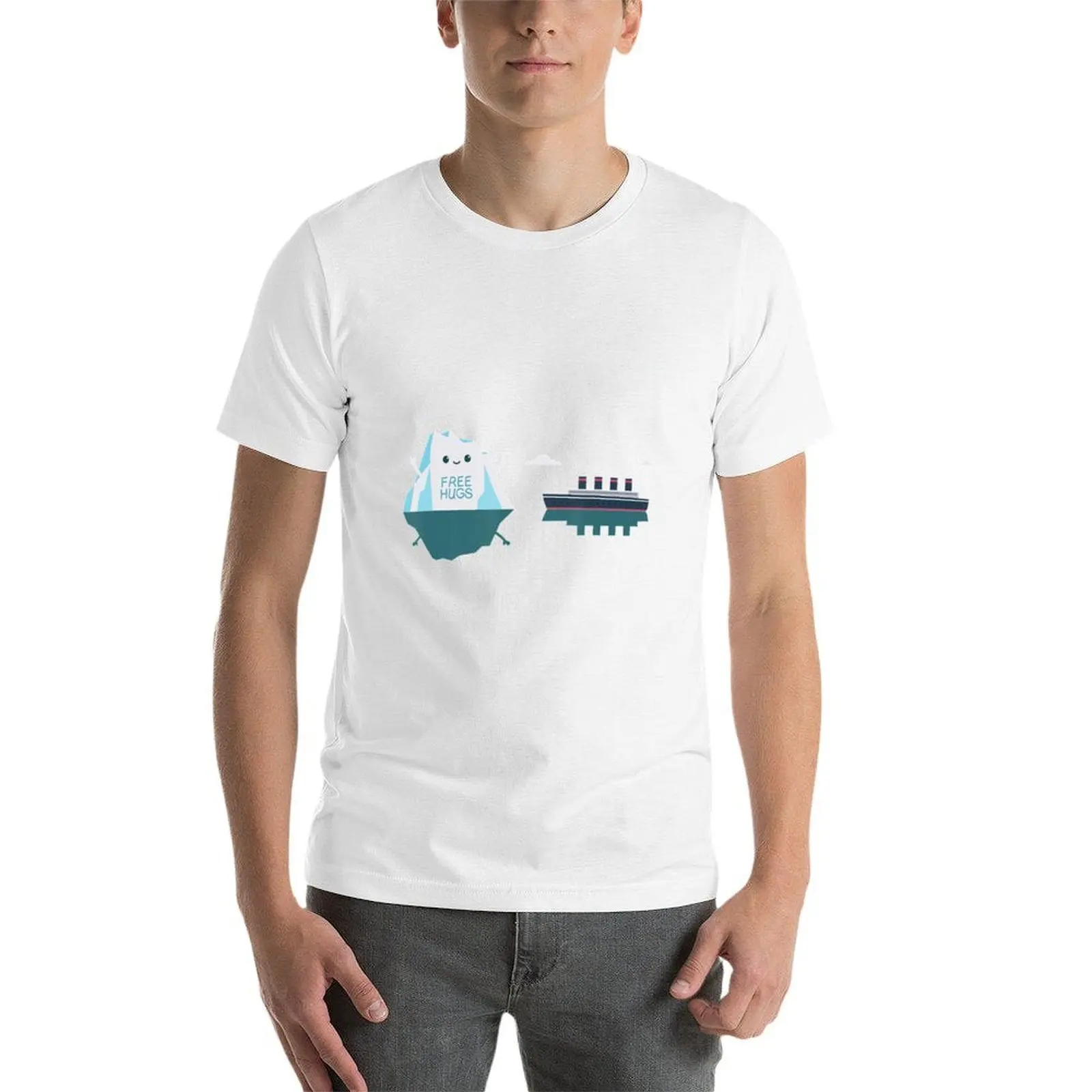 Retro engraçado titanic cruzeiro navio iceberg 1912 camiseta essencial t camisa masculina gráfico t camisas camiseta