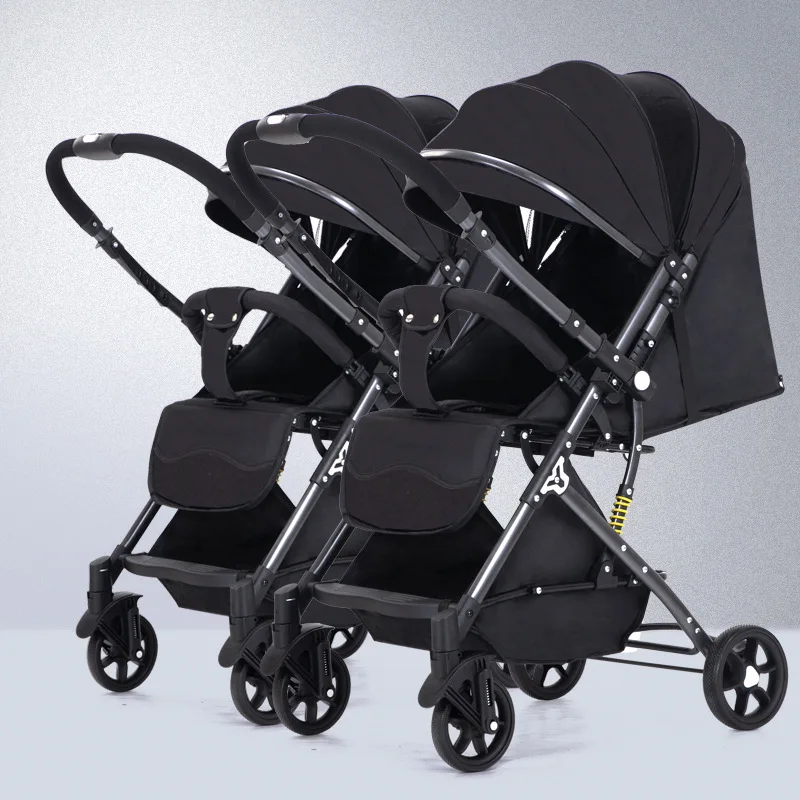 

Twin Baby Strollers Detachable Lightweight Foldable Can Sit Lie Down Bi-directional Shock Absorption for Babies Children