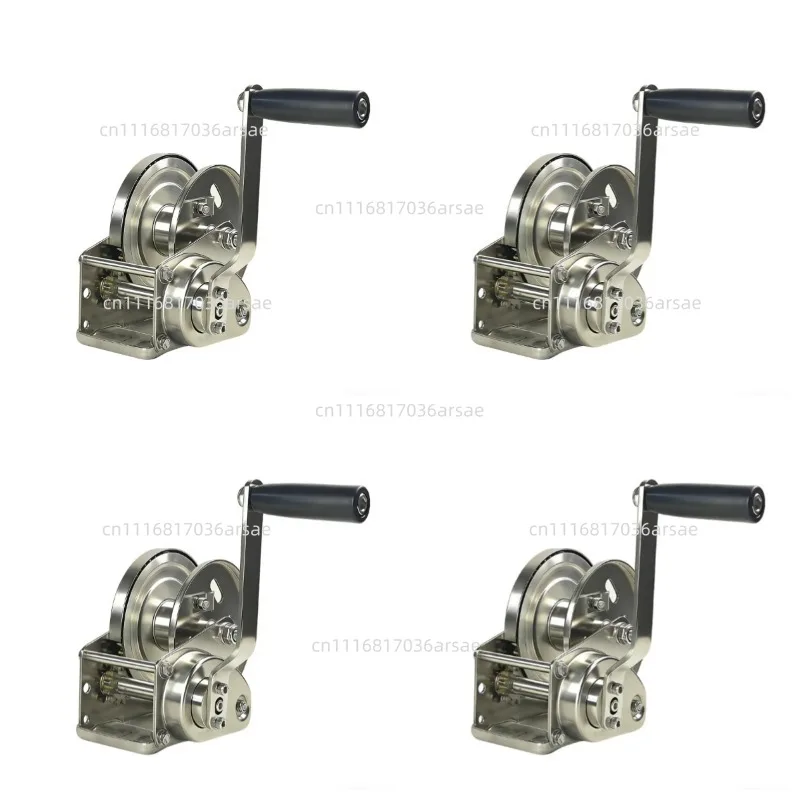 Stainless Steel Self-Locking Manual Hand Crank Winch, Heavy Duty Lifting Hoist Cable Hanger Tool 800LBS
