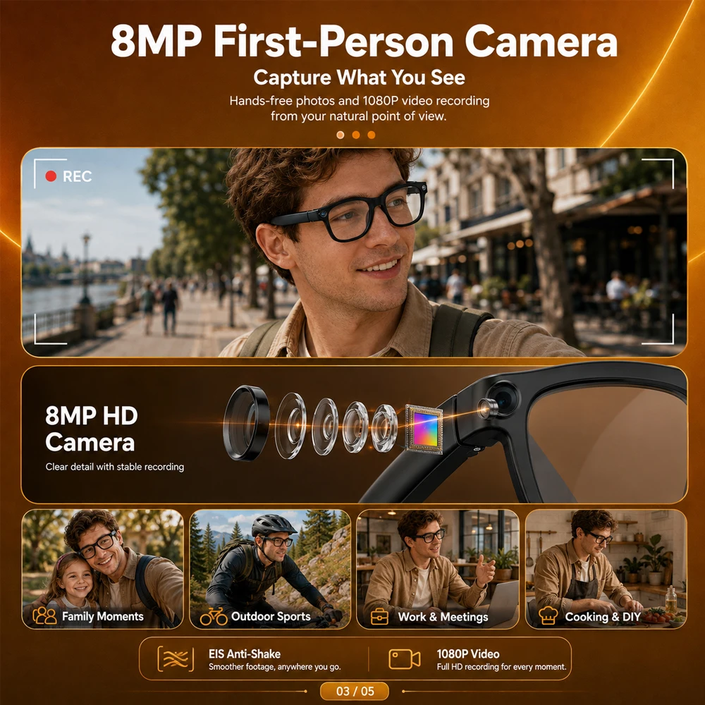 E09C 800W HD Camera Smart Glas - đánh giá và giá Smart Glasses Lens