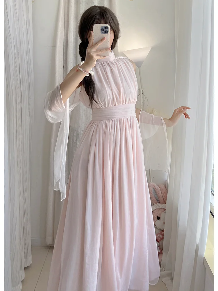 

Lolita Women's Sleeveless Waist Dress French Style High end Exquisite Long Dress Sweet New Princess Dress