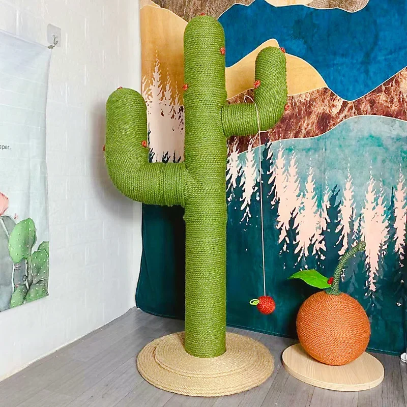 Cactus Shape Large Cat Scratching Post Multi-level Cat Climbing Frame Modern Cat Tree Tower Indoor Kitten House Scratcher Toy Su