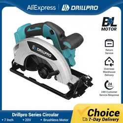 Drillpro 7 pollici 233MM sega circolare elettrica senza spazzole senza fili macchina per tagliare il legno potabile utensili elettrici per batteria Makita