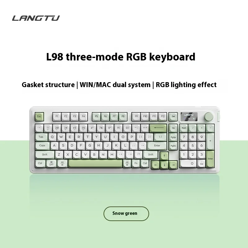 Langtu L98 Mechanical Keyboard 3mode Wireless Bluetooth Wireless Rgb Gasket Knob Office Laptop Gamer Pc Gaming Keyboard Gifts