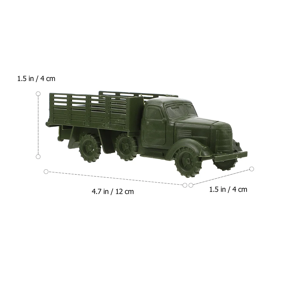 12 Pcs Die- Cast Toy Truck Vehicle Model Toys Stickers for Kids Interesting Children Plaything Dark Green