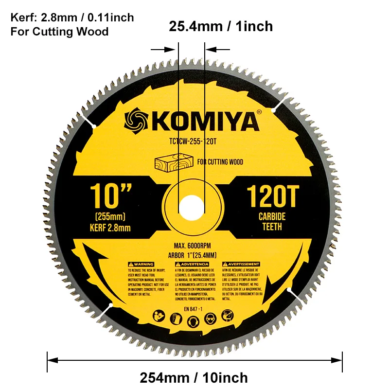 7,8,10,12, lâmina de 14 polegadas para madeira, alumínio, plástico, lâmina de serra circular