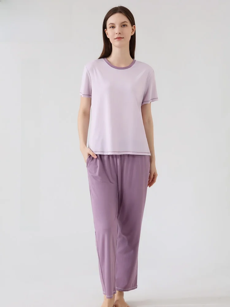 spring-autumn-lightweight-modal-cotton-short-sleeve-loose-fit-home-clothes-set-with-pockets-long-pants-comfortable-sleepwear