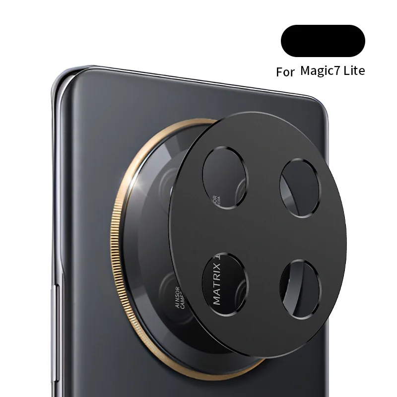 

for Honor Magic 7 Lite Camera Bezel Cover Anti Scratch Black Metal Film Super Slim Hollow Lens Protector Cap Sticker