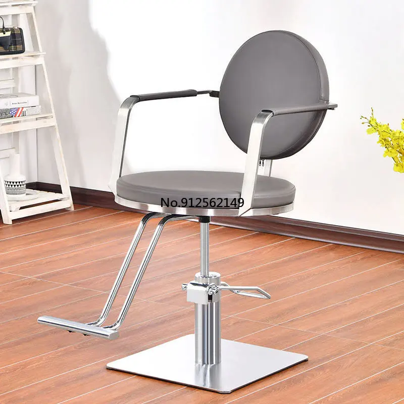 Hair salon barber shop special rotating hydraulic lift stainless steel armrest haircut haircut chair 미용실 의자  fotel fryzjerski