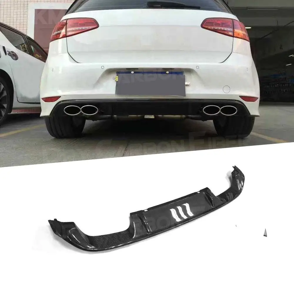 High Quality Carbon Fiber Rear Bumper Diffuser Lip Spoiler for Volkswagen VW GOLF 7 R R LINE Hatchback 14-17 Non Standard