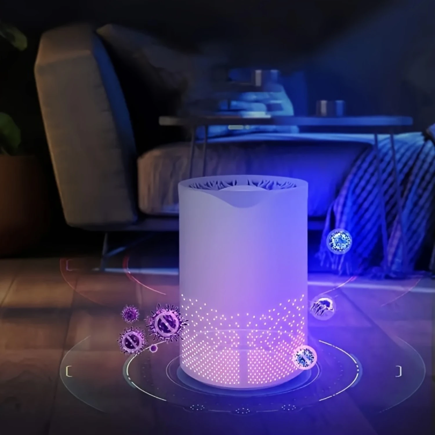 

1pc Enhance Air Quality and Sleep with Air Purifier - Eliminates Odors, Smoke, and More - Ideal for Bedrooms, Study Rooms, Toil