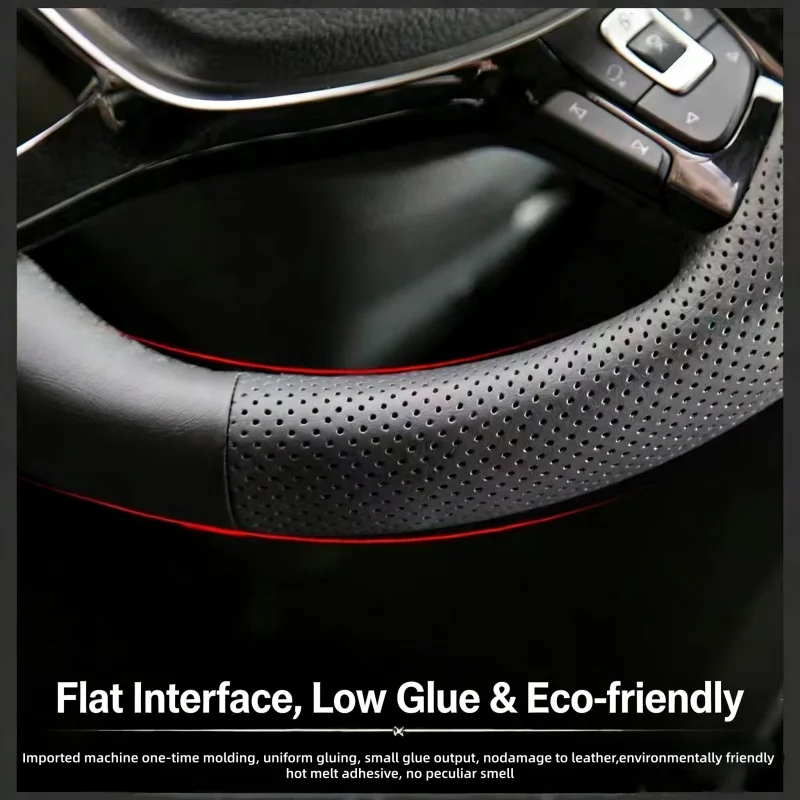 Hand Stitched Steering Wheel Cover Comfortable Artificial Leather For 2020-2023 Tesla Model 3/Y Leather Yoke Auto Steering Wrap