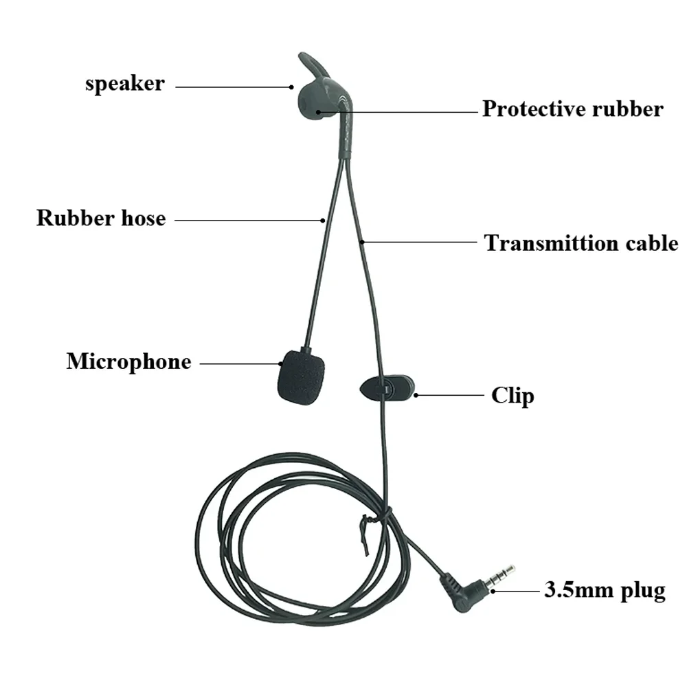 V4C V4 Soccer Referee Intercom Earpiece Simultaneous 4-Person Intercom Communication In-Ear Design (Right Ear) 3-Piece Set