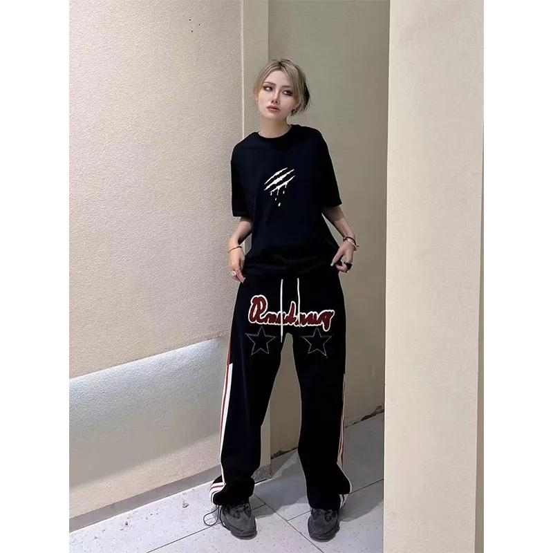 

Dopamine colored workwear wide leg pants for women versatile loose niche design straight leg pantspants oversized girl pant