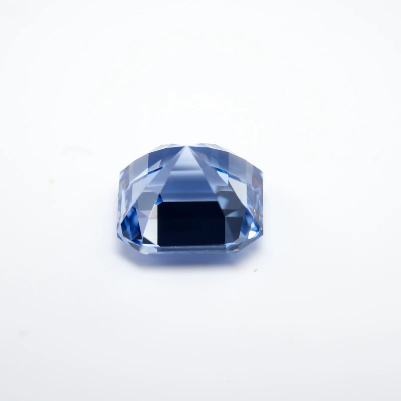 Quadratische Asscher-Saphire in Kornblumenblau, künstliche Edelsteine, verschiedene Formen wählbar, mit Zertifikat – Detail 2