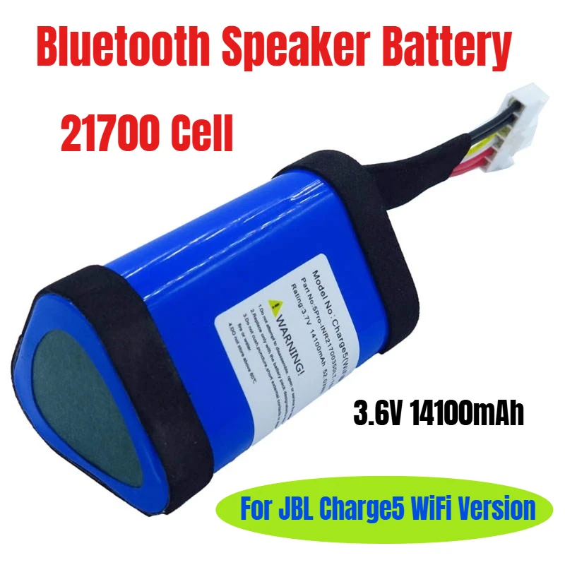 

3.6V 14100mAh for JBL Charge5 WiFi Version 5PRO 21700 Cell Bluetooth Speaker Battery