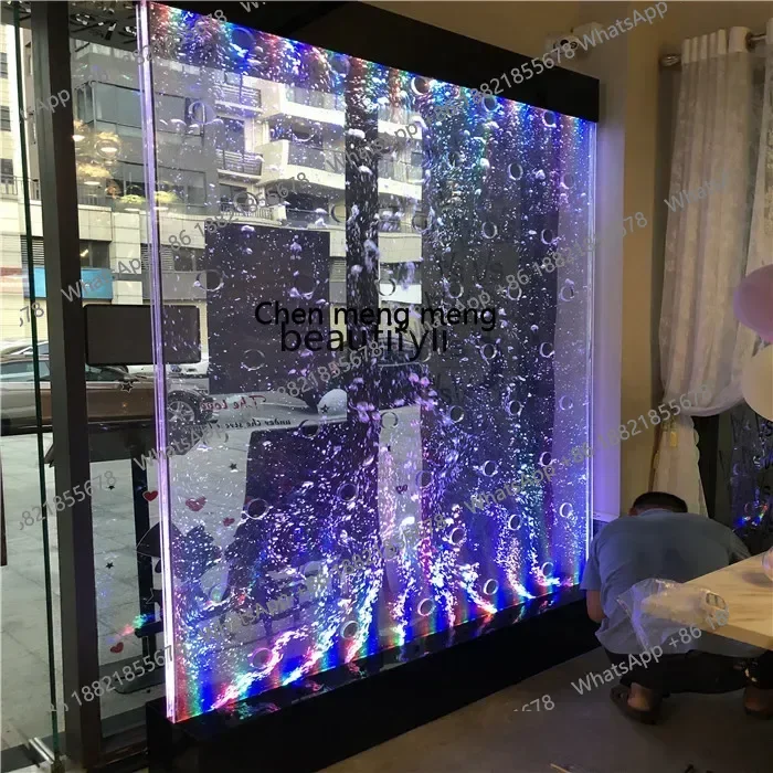 S7486 ss Water Bubble Wall Creative Fish Tank Aquarium Hallway Partition Large Acrylic Screen Water Curtain Wall