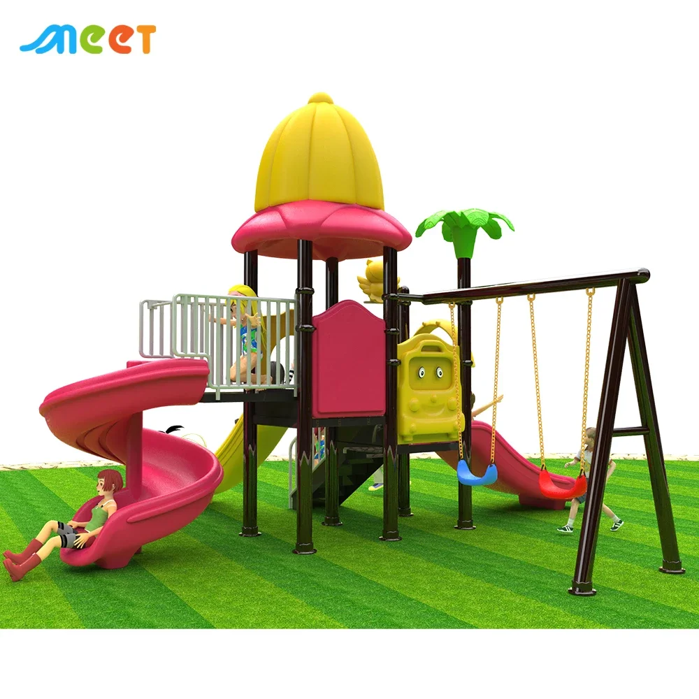 Amusement park attractive outdoor slide playground kids plastic slide for sale