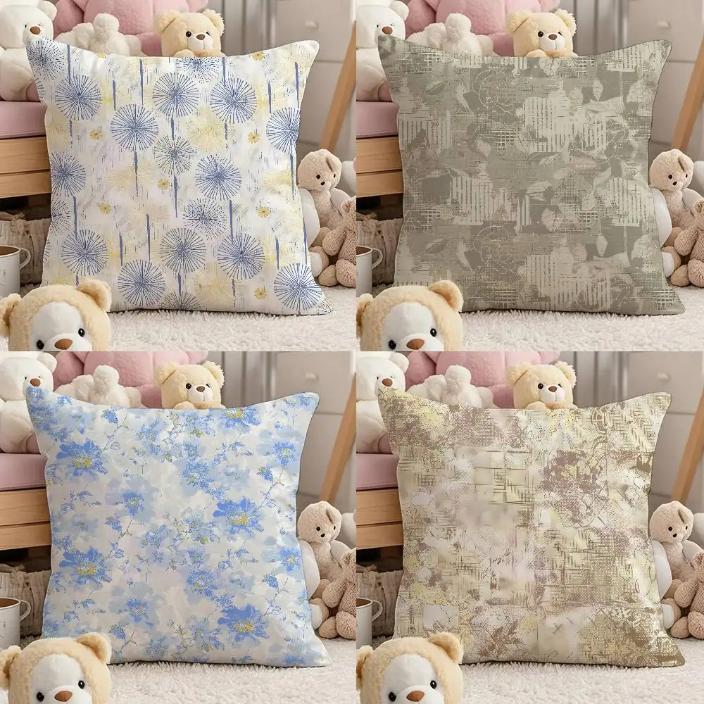 

Anime Retro Prints Pillow Case Comfort Sofa Bed Silky Elegant Invisible Zipper Custom Decorative Cushion Cover