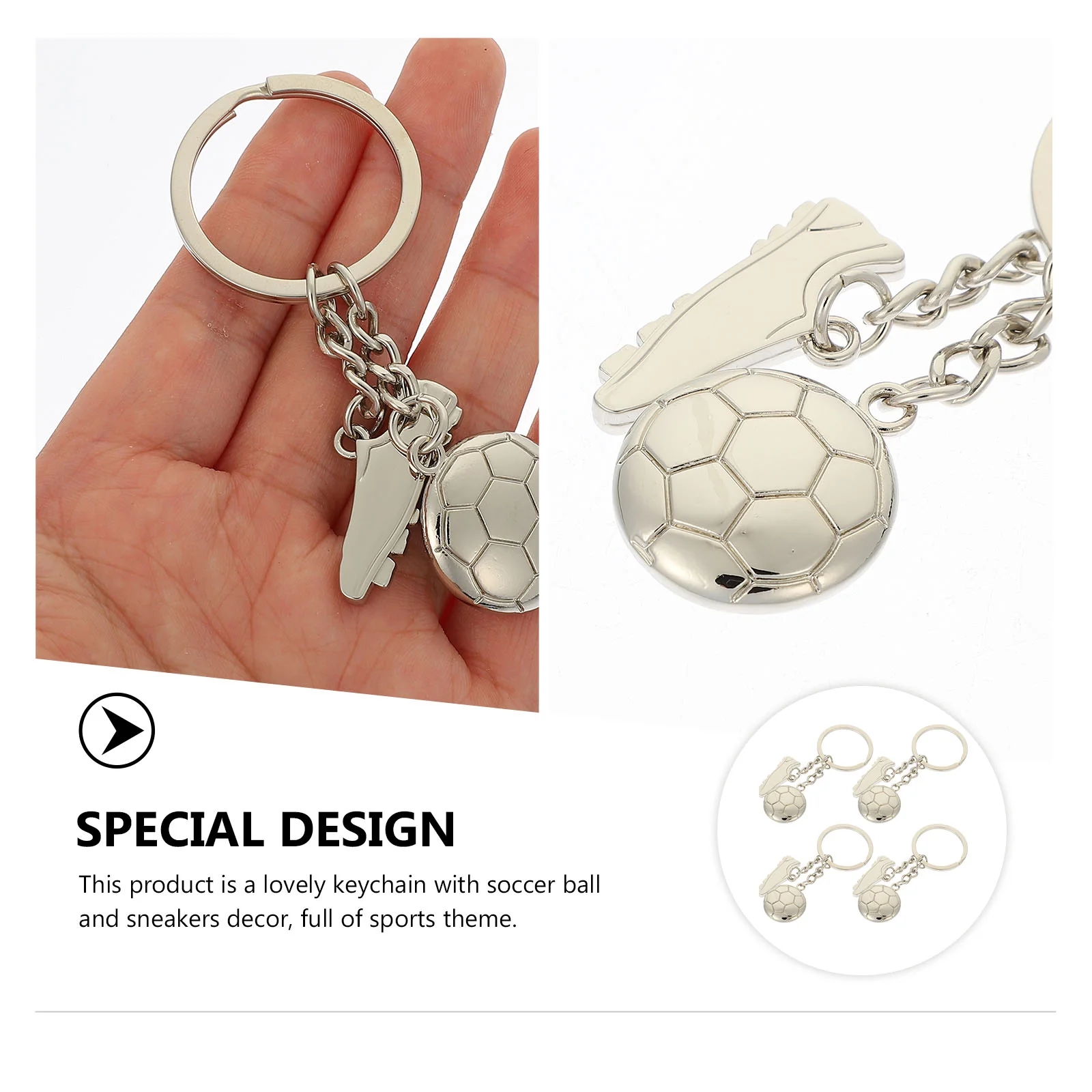 4 Pcs Football Shoe Keychain Soccer for Boys Sneaker Gifts Fob Hanging Decor Party Favors