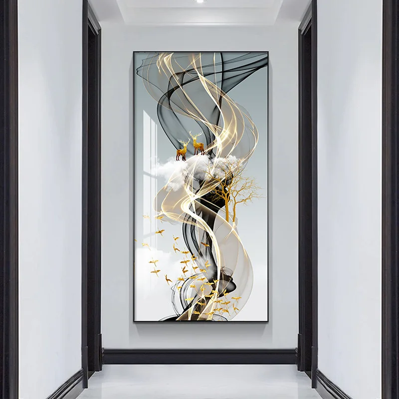 

Modern, light luxury, entrance, hanging paintings, atmosphere, entry, corridor, decorative paintings, elk