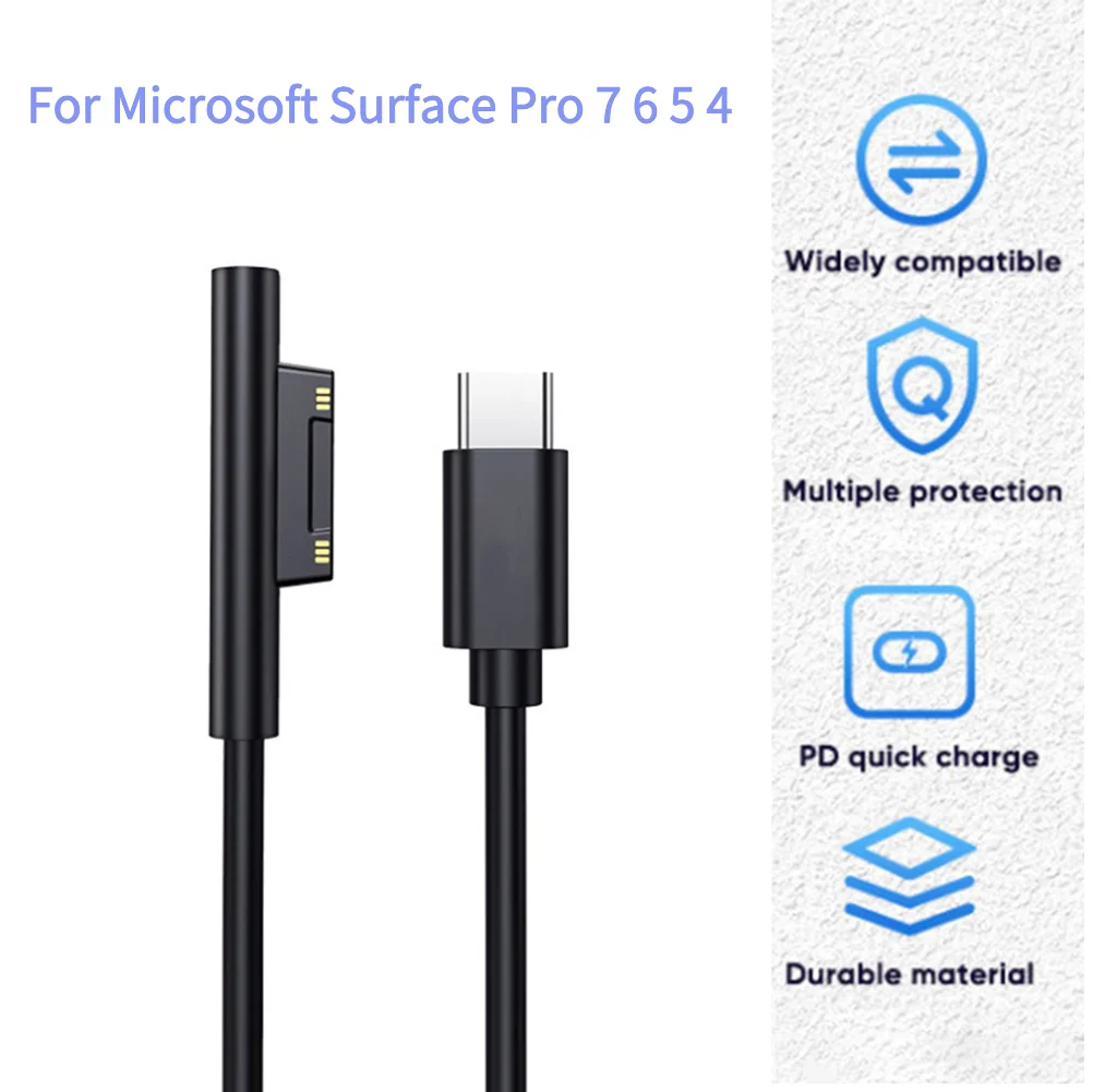 15V 3A Fast Charging USB Type-C Power Supply for Microsoft Surface Pro 3 4 5 6