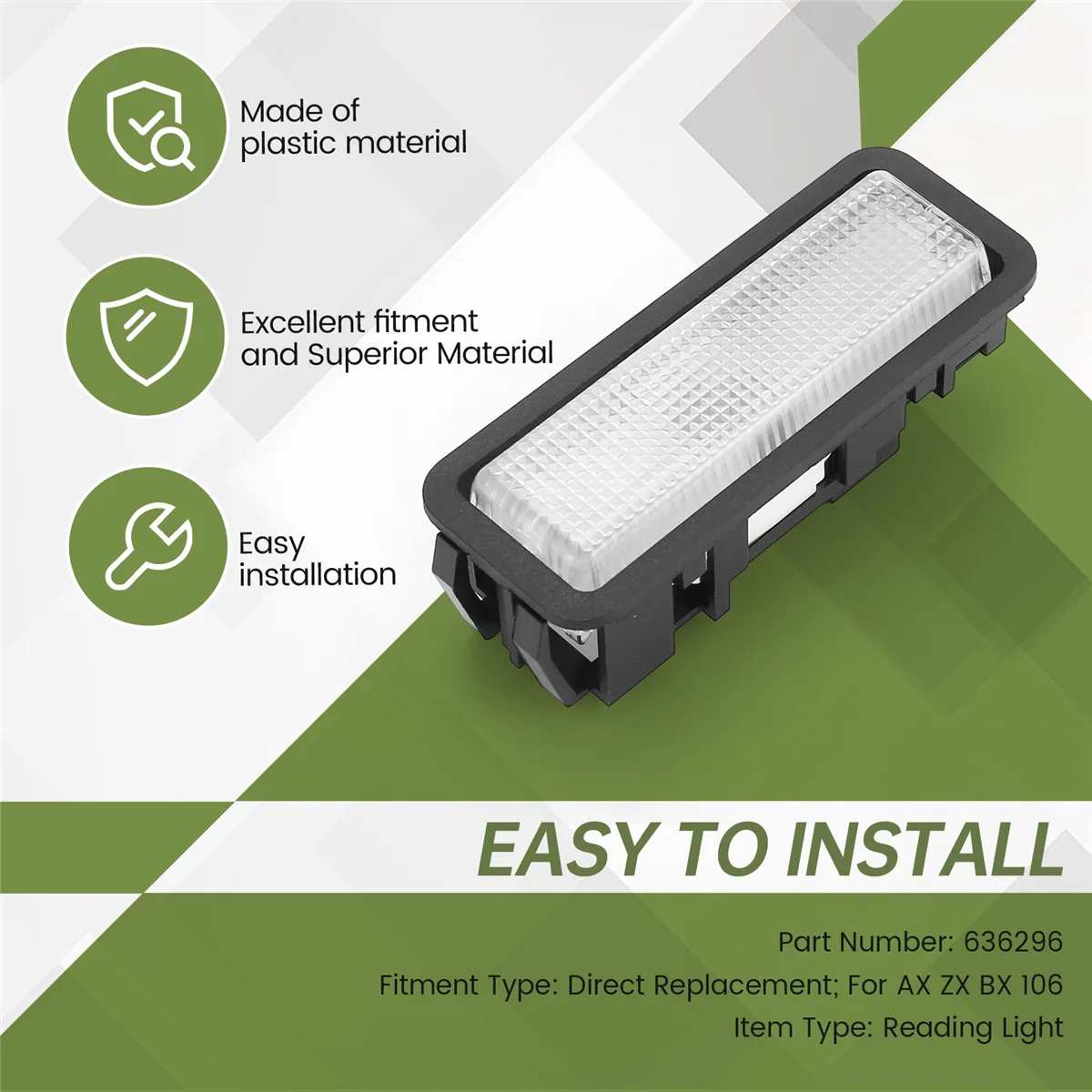 AT77 Внутреннее освещение для чтения 636296   Для Citroen AX ZX BX Peugeot 106 внутренняя купольная лампа внутренняя лампа для чтения