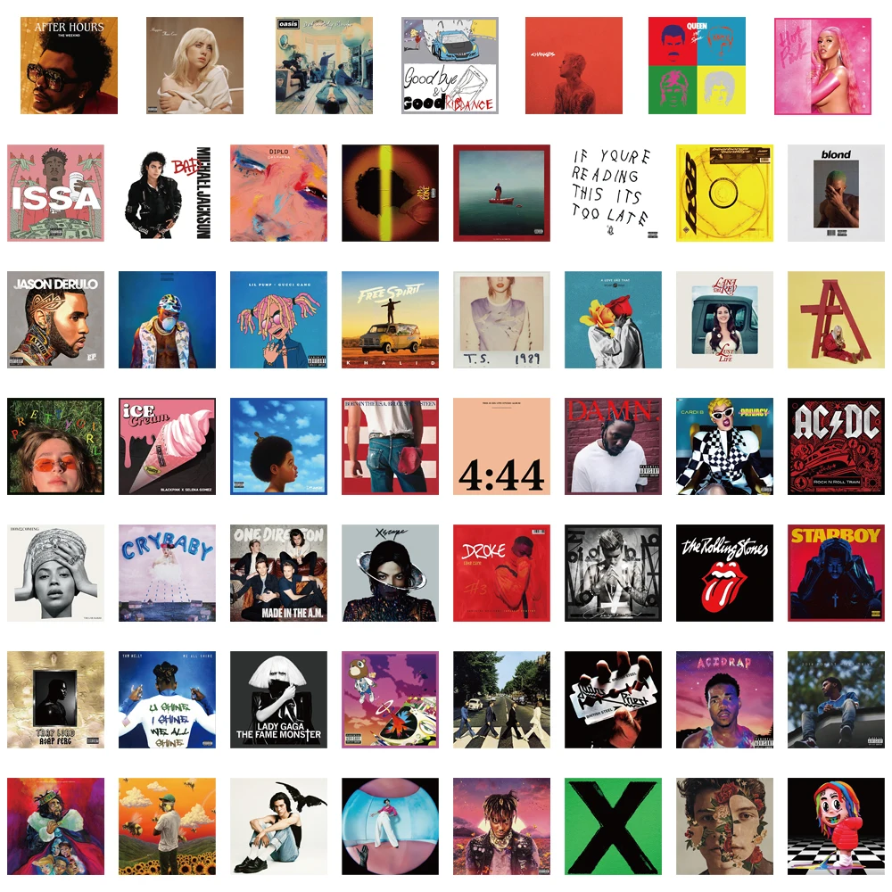 55PCS Singer Album Cover Graffiti Stickers DIY Luggage Laptop Tablet Speaker Decoration Wall Stickers Gift Stickers
