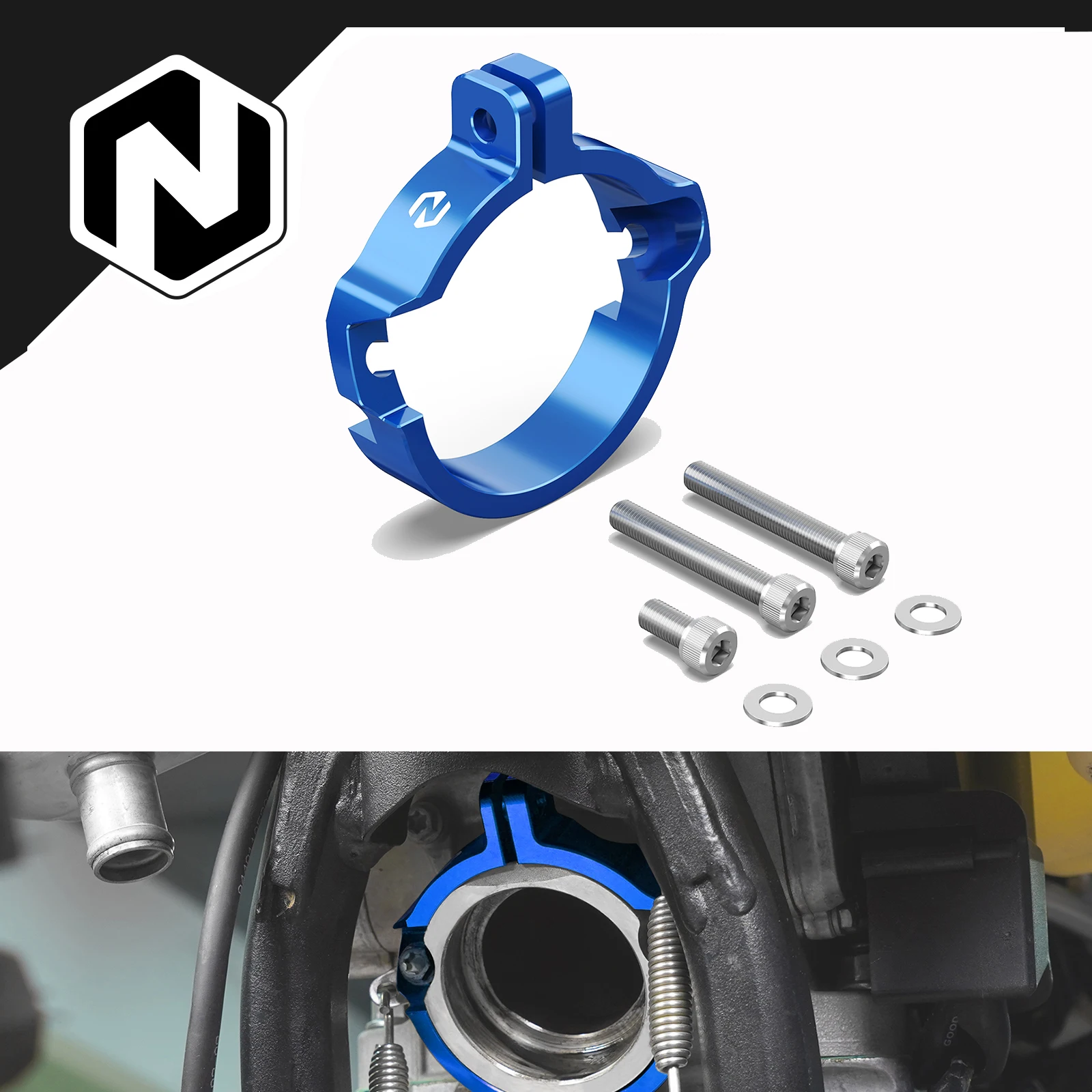 

NICECNC Exhaust Flange Clamp Guard For Husqvarna TE300 TE250 2024-2025 300 TX 2023-2024-2025 For KTM 250 300 EXC XCW GasGas EC30