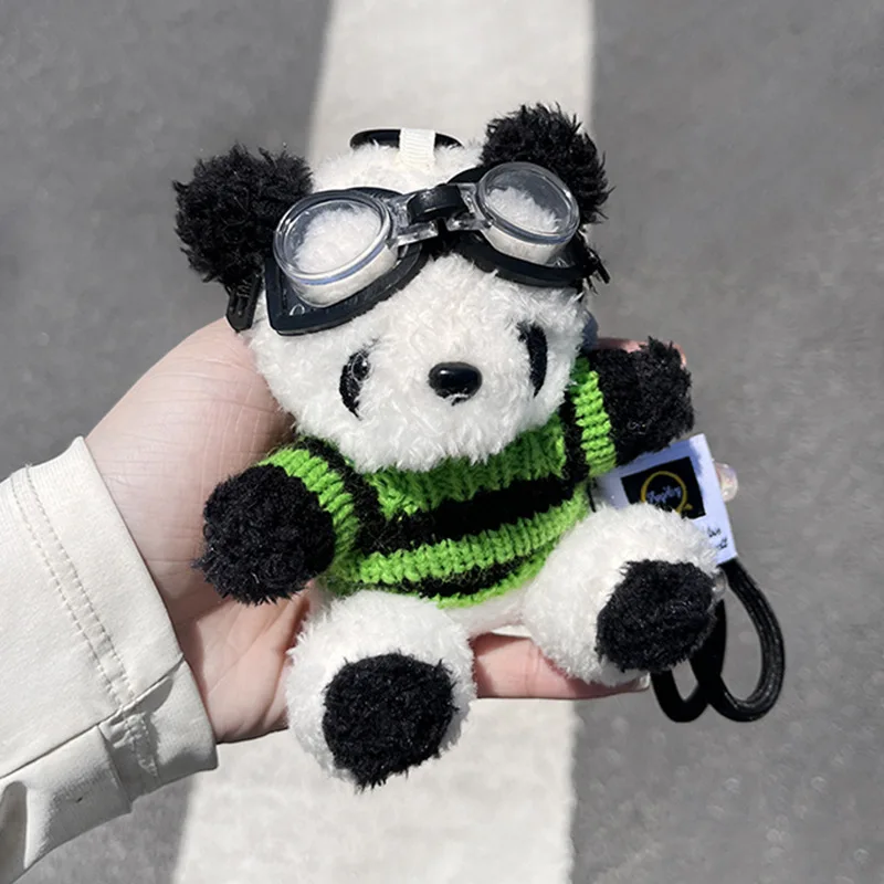 Creative Small Bear Keychain Plush Brown Bear With Clothes Cartoon Panda Doll Keychain For Bag Pendant Couple Keyrings Gifts