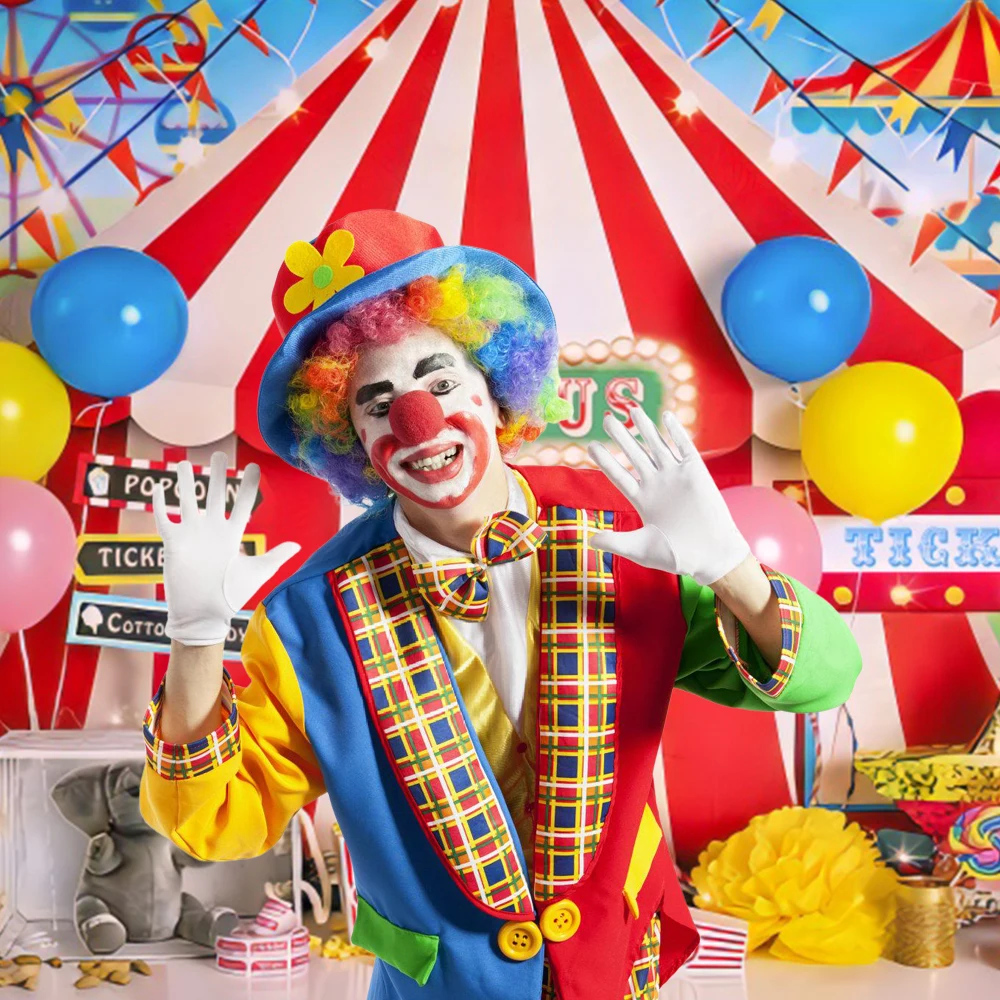 Circus Birthday Party Photography Backdrop Colorful Balloon Amusement Park Carnival Baby Shower Kids Portrait Photo Background